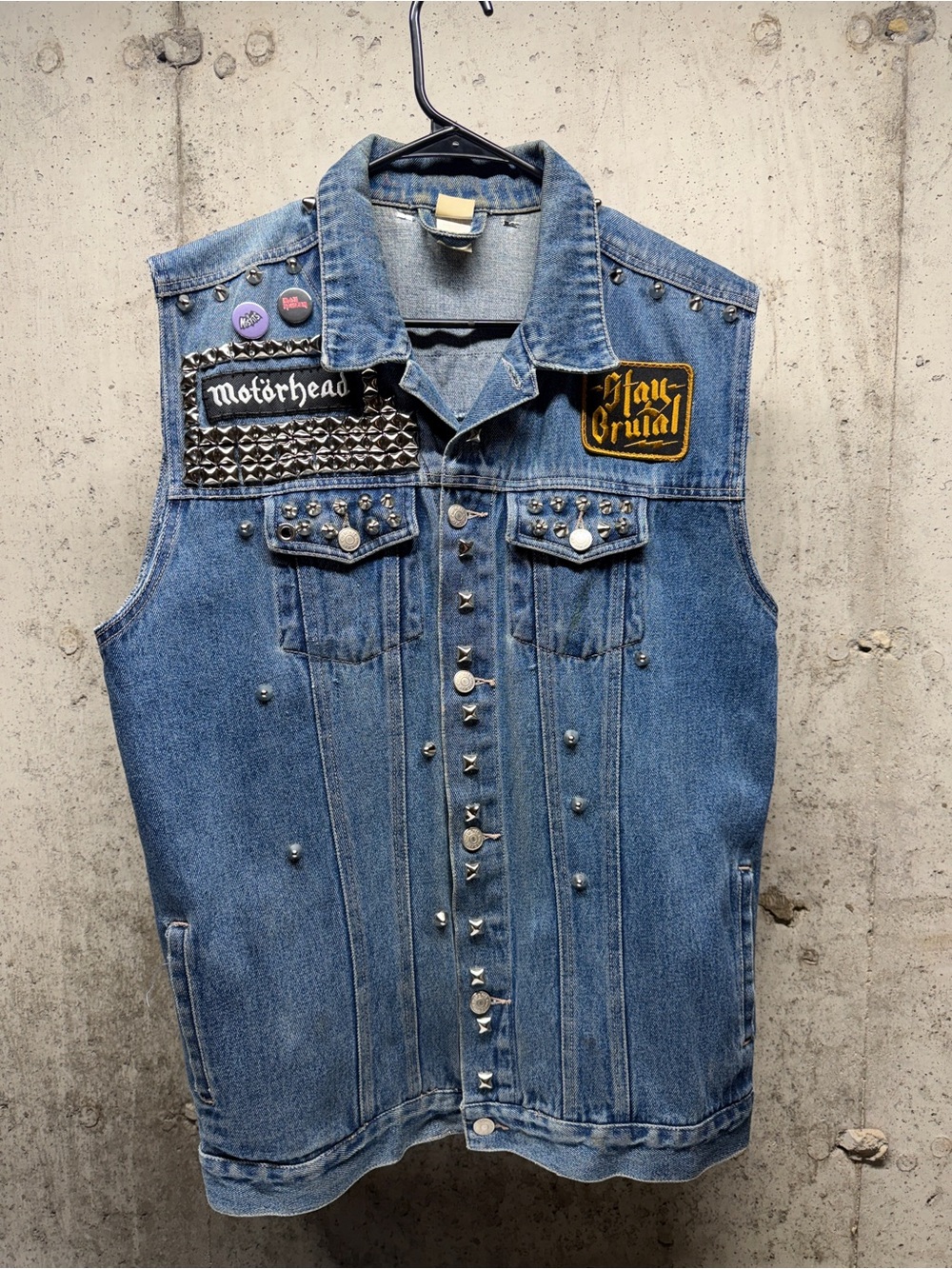 Custom studded metal battle vest. Ozzy Osbourne, Motörhead - Picture 3 of 9